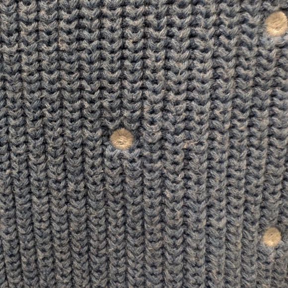 Elle 100% cotton blue sweater with white "dots" on front. - Picture 2 of 9